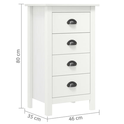 Credenza Hill Bianca 46x35x80 cm in Legno Massello di Pino - homemem39