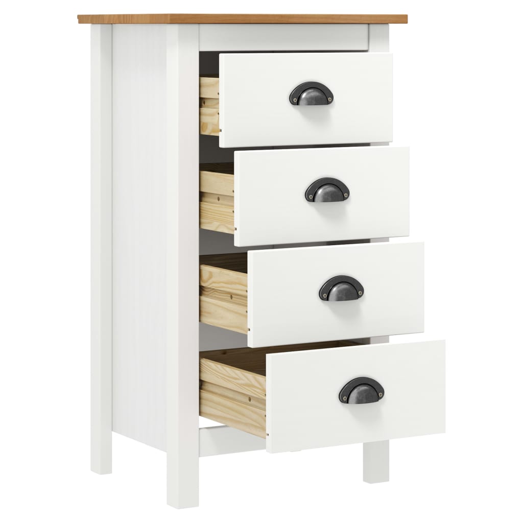 Credenza Hill Range Bianco 46x35x80 cm Legno Massello di Pino - homemem39