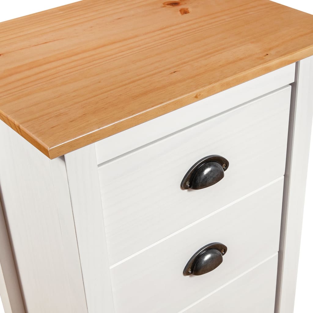 Credenza Hill Range Bianco 46x35x80 cm Legno Massello di Pino - homemem39