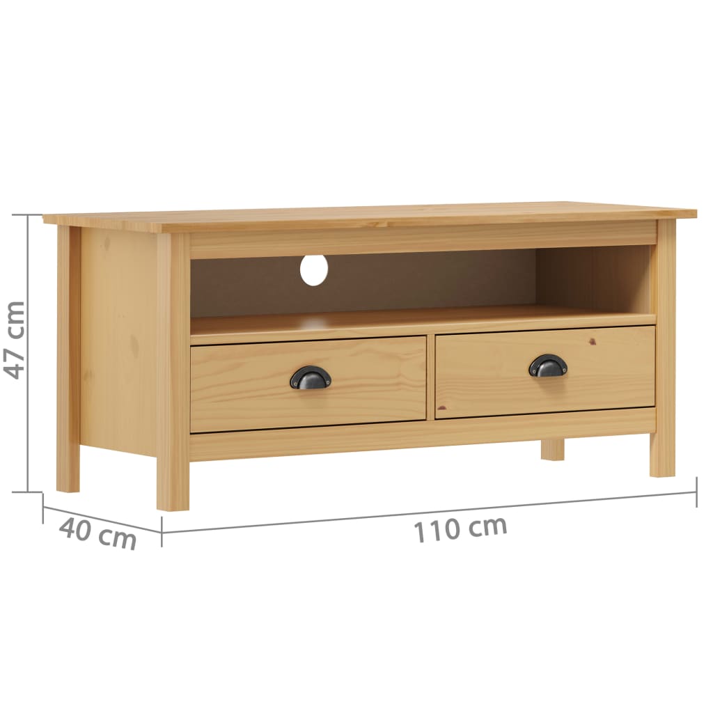 Mobile Porta TV Hill Marrone Miele 110x40x47 cm Legno di Pino - homemem39