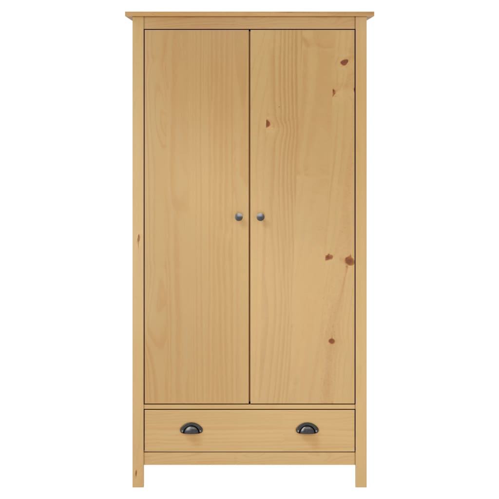 Armadio a 2 Ante Hill 89x50x170 cm Legno Massello di Pino - homemem39