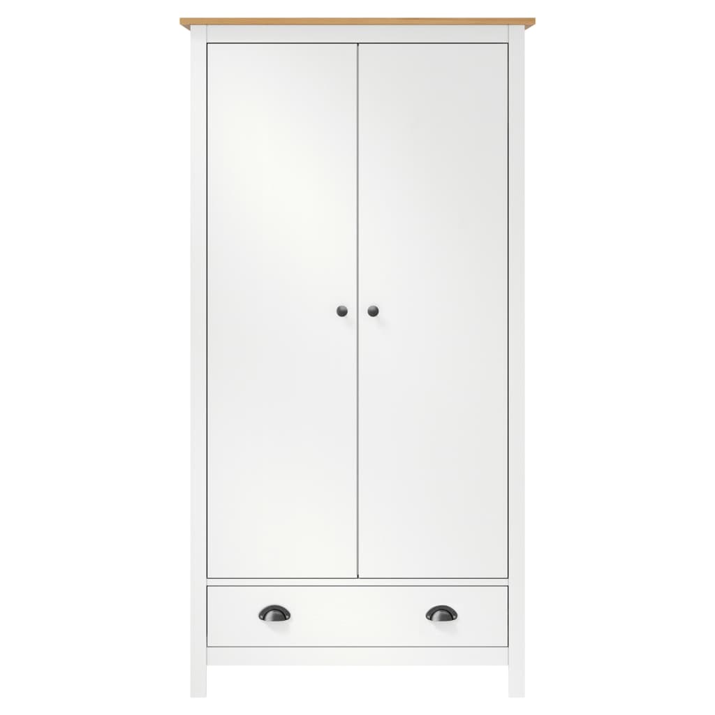 Armadio a 2 Ante Hill Bianco 89x50x170cm in Legno di Pino - homemem39