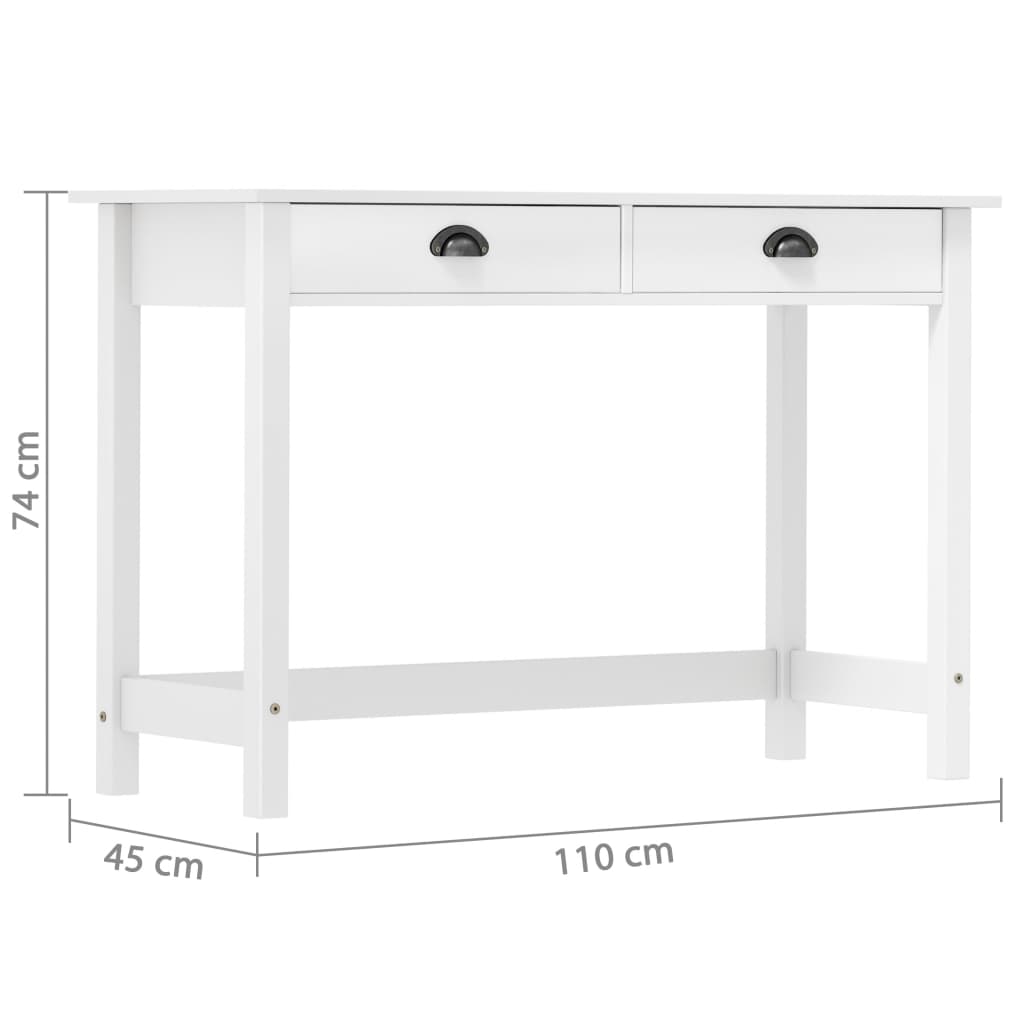 Consolle Hill con 2 Cassetti 110x45x74 cm in Massello di Pino - homemem39