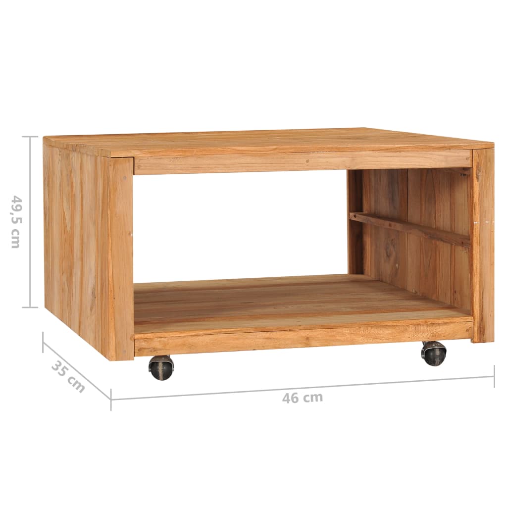 Tavolino da Caffè 80x80x40 cm in Legno Massello di Teak - homemem39