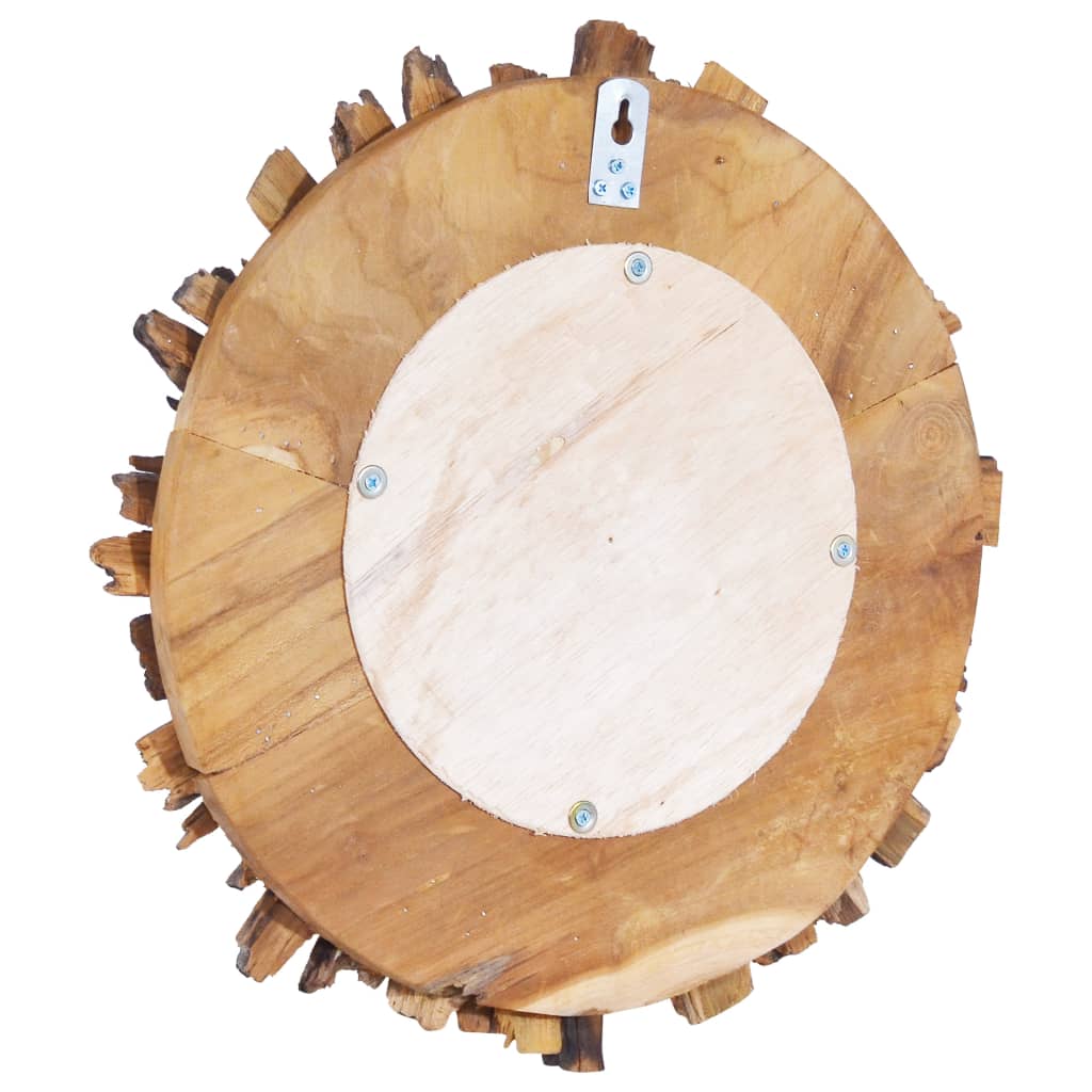 Specchio da Parete 40 cm in Legno di Teak Rotondo - homemem39