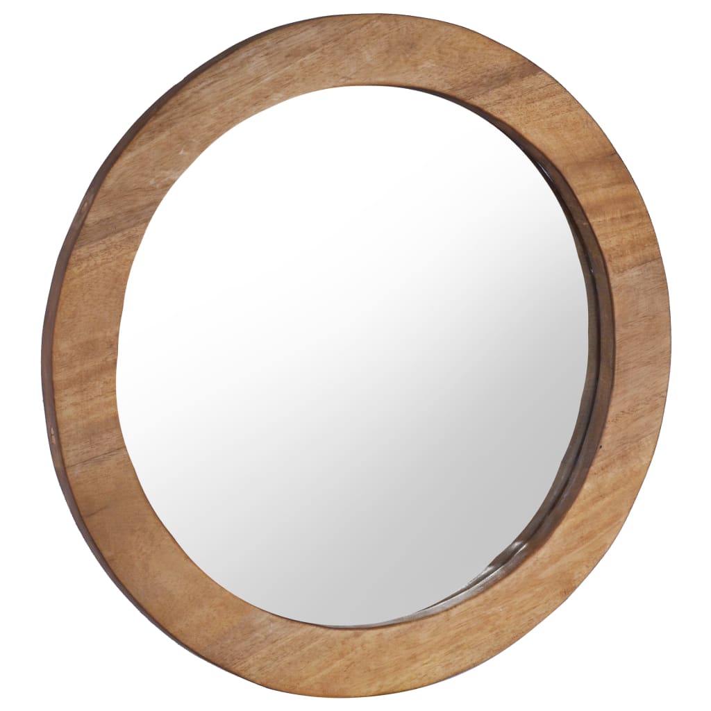 Specchio da Parete 60 cm in Legno di Teak Rotondo - homemem39