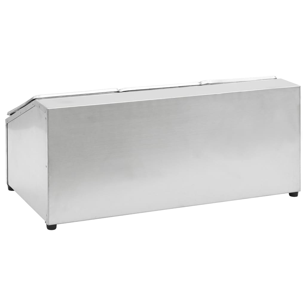 Supporto Gastronorm con 3 Contenitori GN 1/6 in Acciaio Inox - homemem39