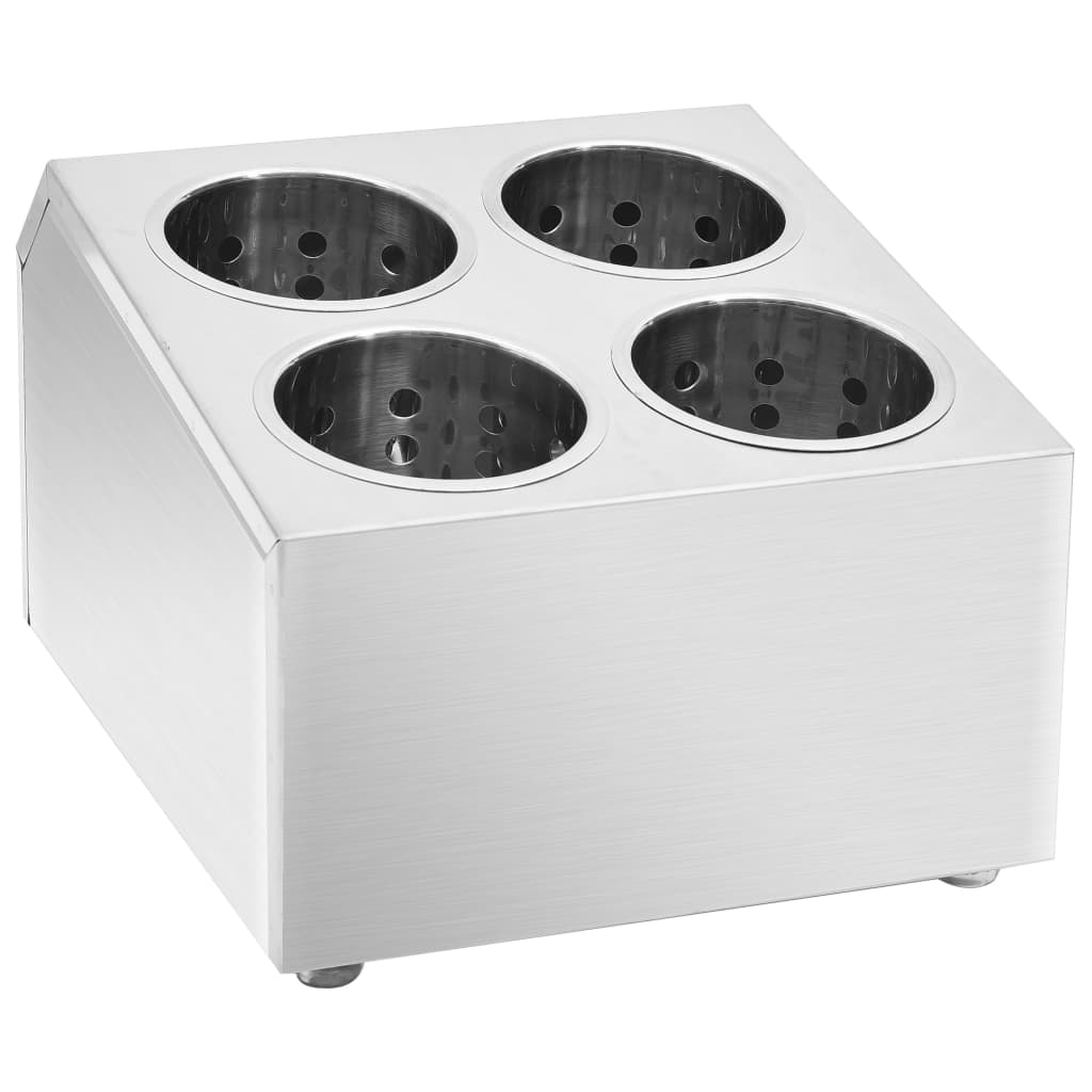 Portaposate con 4 Inserti Quadrato in Acciaio Inox - homemem39