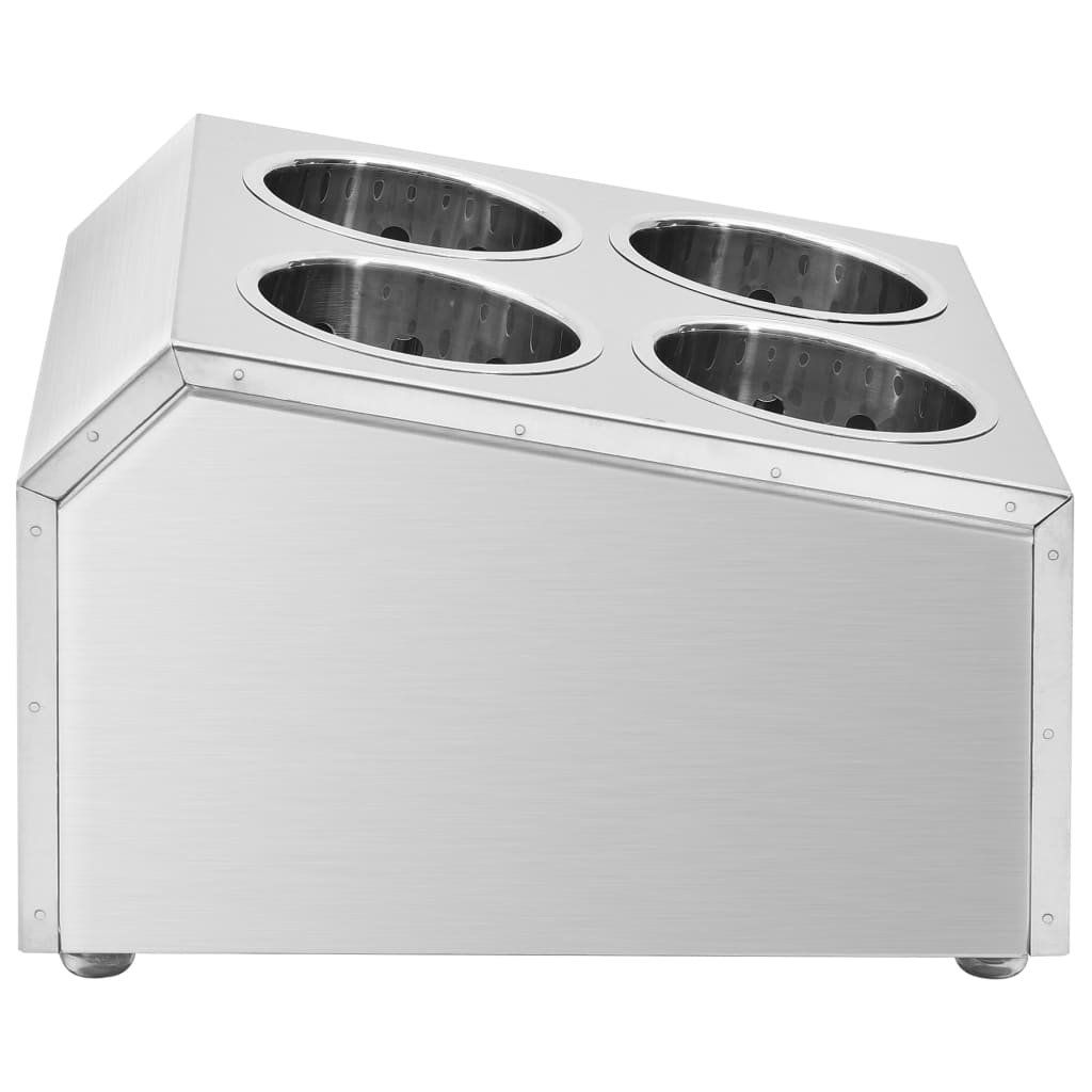 Portaposate con 4 Inserti Quadrato in Acciaio Inox - homemem39