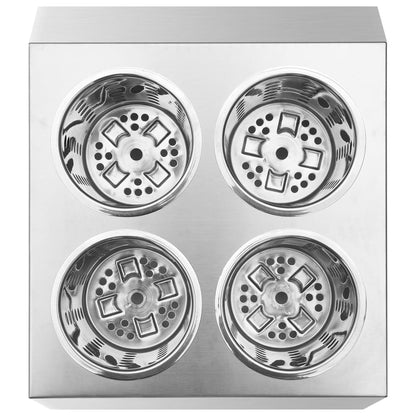 Portaposate con 4 Inserti Quadrato in Acciaio Inox - homemem39