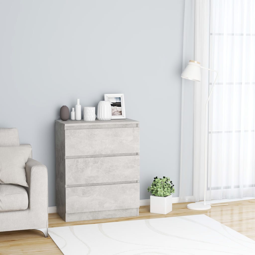 Credenza Grigio Cemento 60x35x76 cm in Legno Multistrato - homemem39