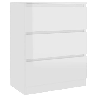 Credenza Bianco Lucido 60x35x76 cm in Legno Compensato - homemem39