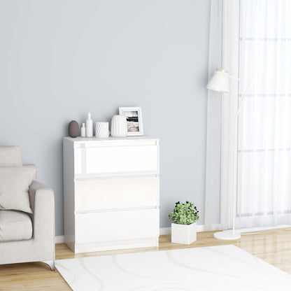 Credenza Bianco Lucido 60x35x76 cm in Legno Compensato - homemem39