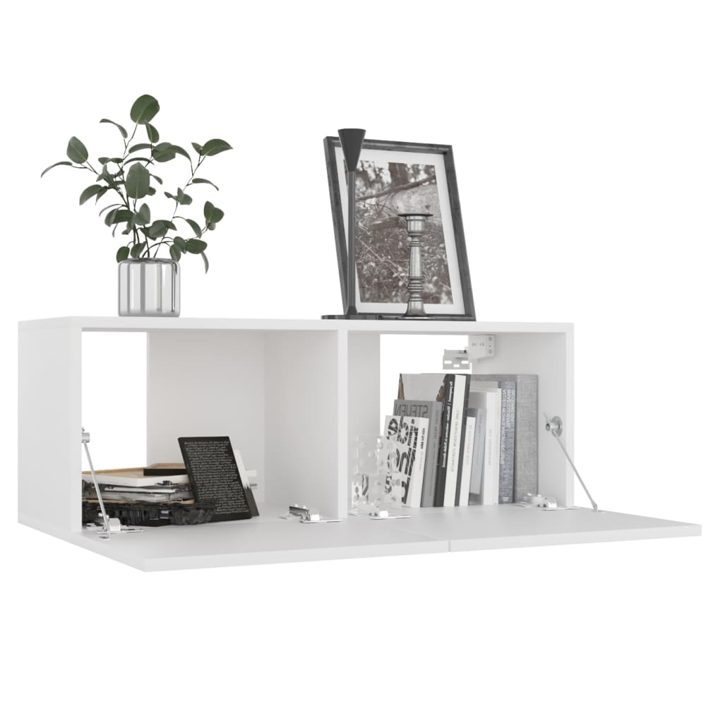 Mobile Porta TV Bianco 80x30x30 cm in Legno Multistrato - homemem39