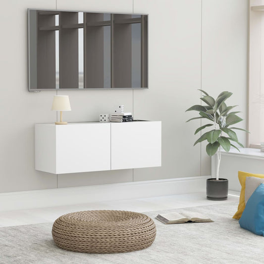 Mobile Porta TV Bianco 80x30x30 cm in Legno Multistrato - homemem39