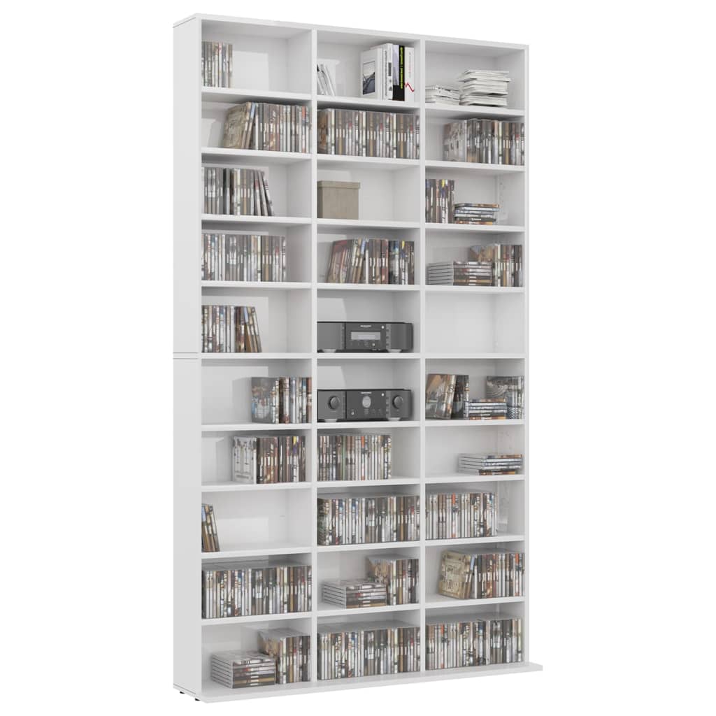 Mobile Porta TV Bianco Lucido 102x16x177,5 cm Legno Multistrato - homemem39