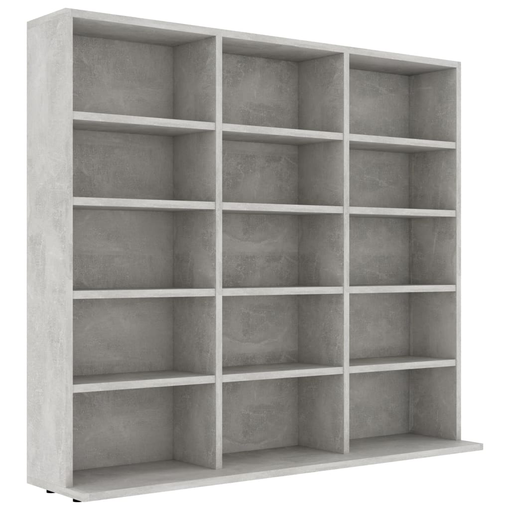 Mobile Porta CD Grigio Cemento 102x23x89,5 cm Legno Multistrato - homemem39