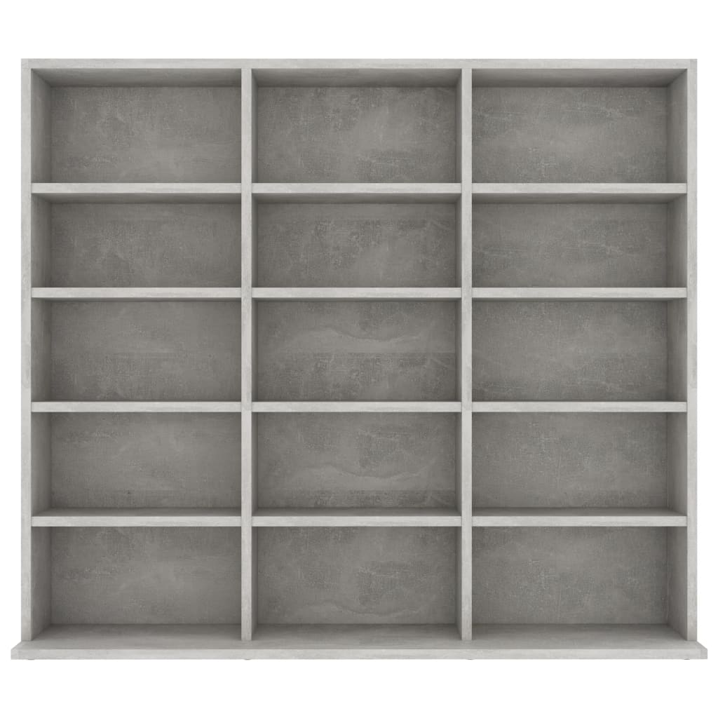 Mobile Porta CD Grigio Cemento 102x23x89,5 cm Legno Multistrato - homemem39