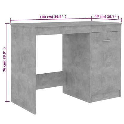 Scrivania Grigio Cemento 100x50x76 cm in Legno Multistrato - homemem39