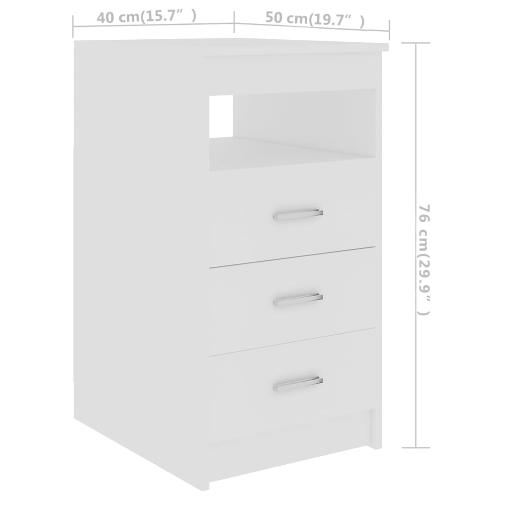 Cassettiera Bianca 40x50x76 cm in Legno Multistrato - homemem39