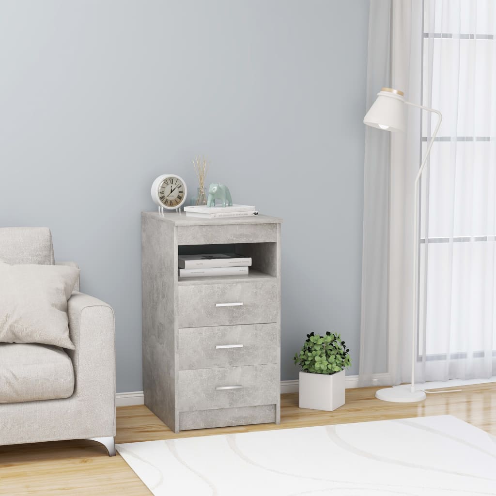 Cassettiera Grigio Cemento 40x50x76 cm in Legno Multistrato - homemem39