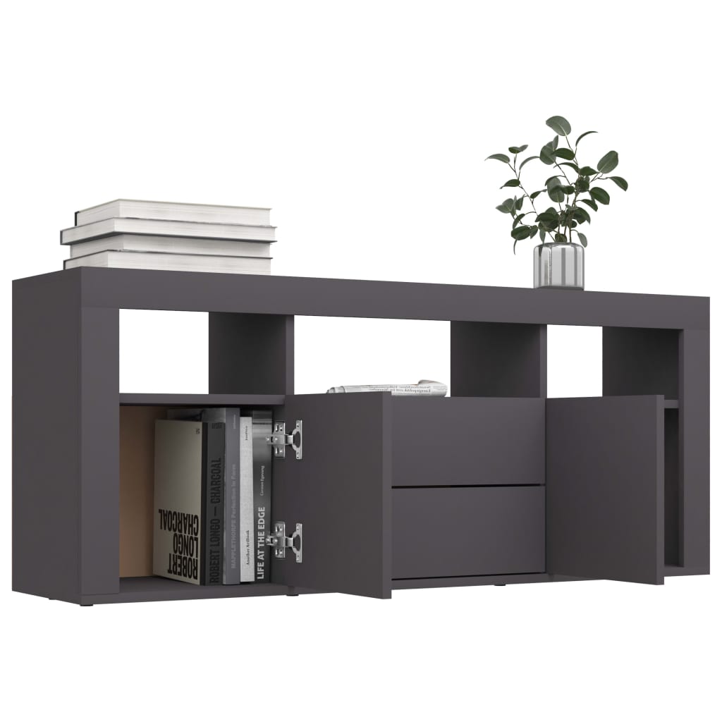 Mobile Porta TV Grigio 120x30x50 cm in Legno Multistrato - homemem39