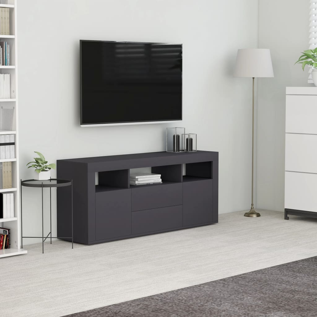 Mobile Porta TV Grigio 120x30x50 cm in Legno Multistrato - homemem39