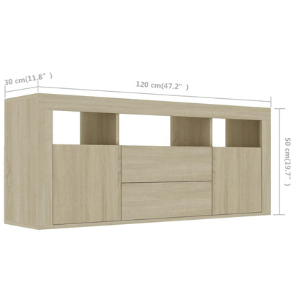 Mobile Porta TV Rovere Sonoma 120x30x50 cm in Legno Multistrato - homemem39