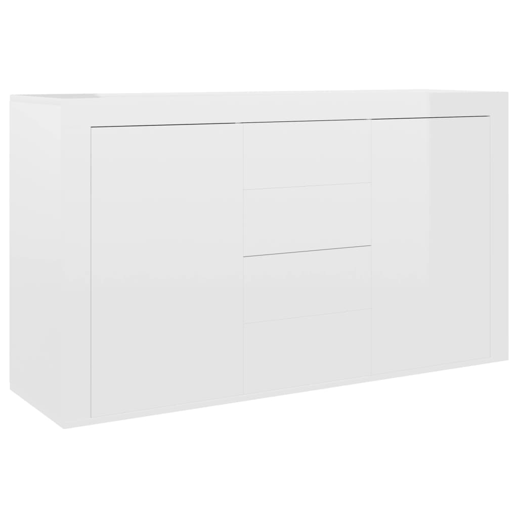 Credenza Bianco Lucido 120x36x69 cm in Truciolato - homemem39