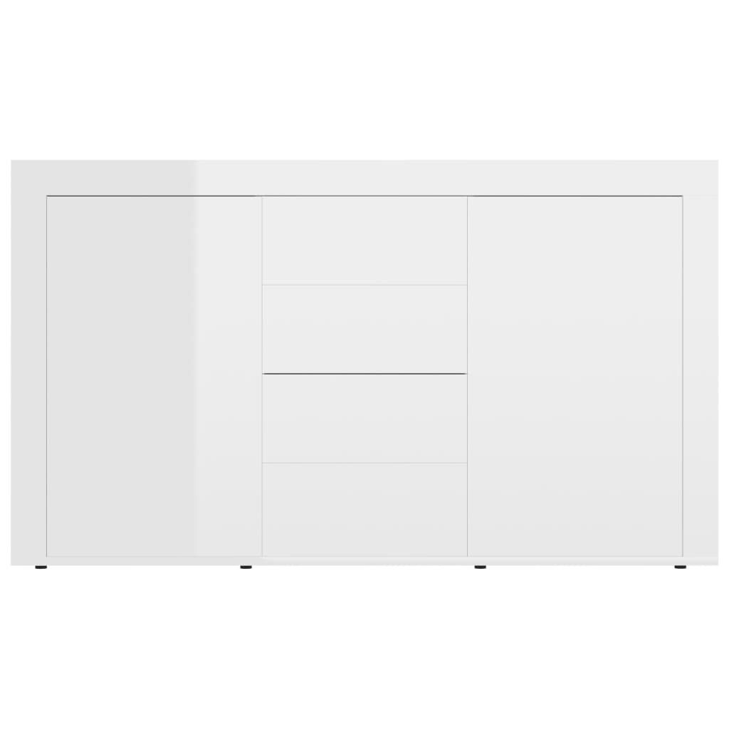 Credenza Bianco Lucido 120x36x69 cm in Truciolato - homemem39