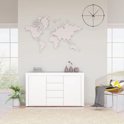 Credenza Bianco Lucido 120x36x69 cm in Truciolato - homemem39