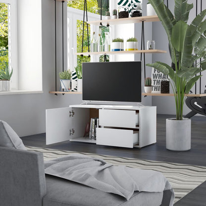 Mobile Porta TV Bianco 80x34x36 cm in Legno Multistrato - homemem39