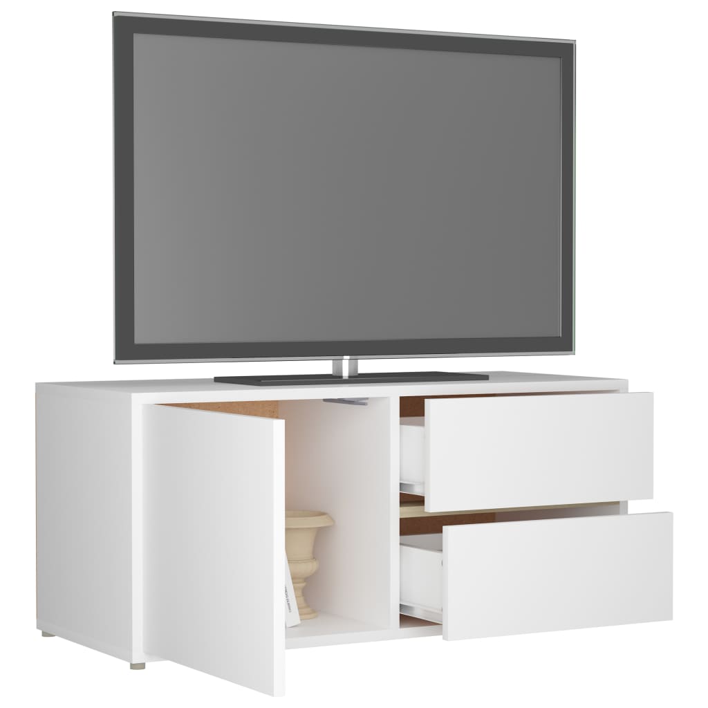 Mobile Porta TV Bianco 80x34x36 cm in Legno Multistrato - homemem39