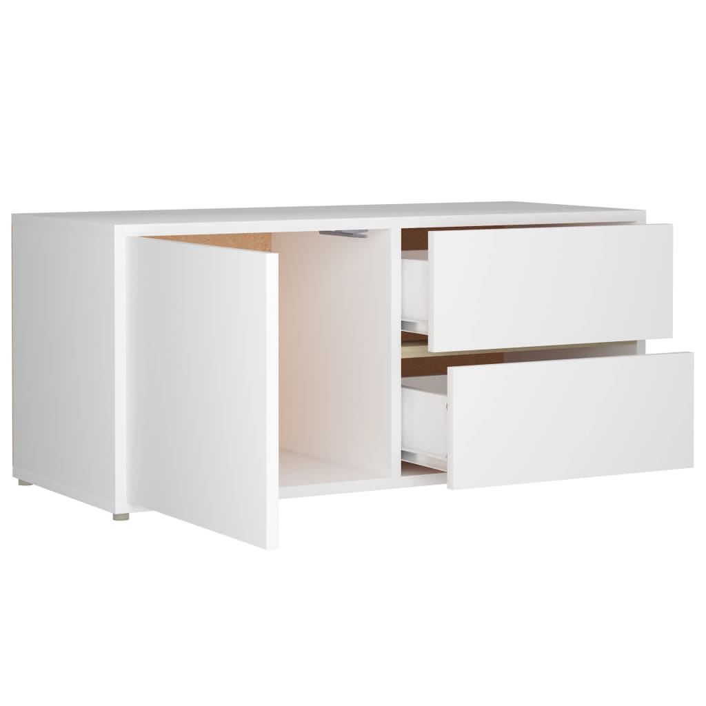 Mobile Porta TV Bianco 80x34x36 cm in Legno Multistrato - homemem39