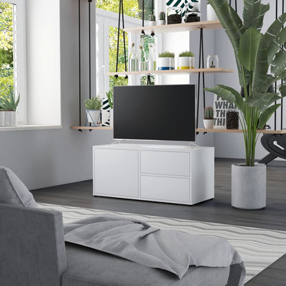 Mobile Porta TV Bianco 80x34x36 cm in Legno Multistrato - homemem39