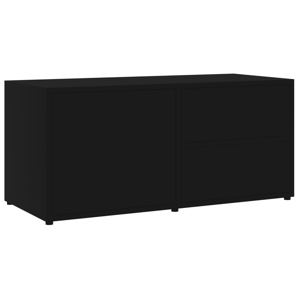 Mobile Porta TV Nero 80x34x36 cm in Legno Multistrato - homemem39