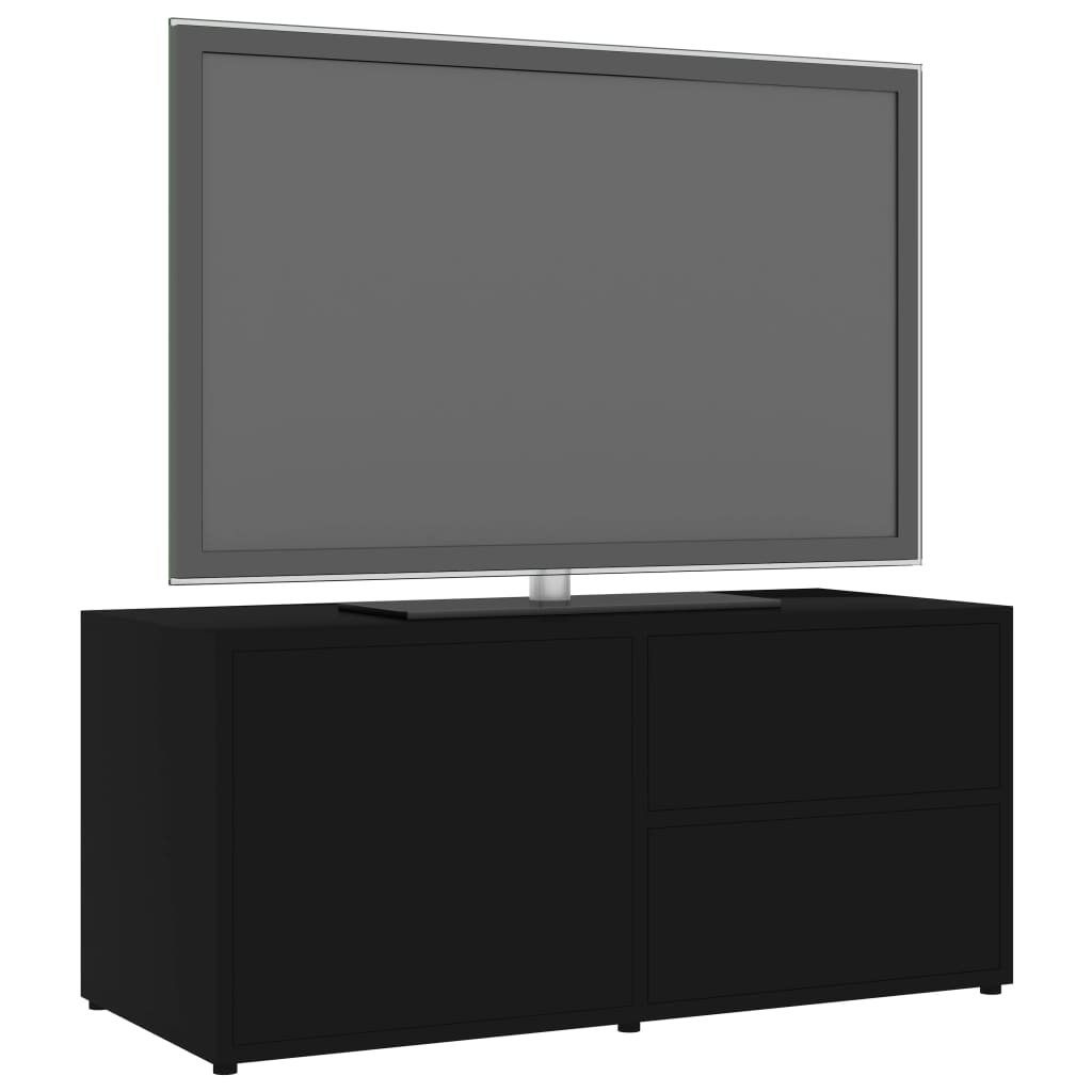 Mobile Porta TV Nero 80x34x36 cm in Legno Multistrato - homemem39