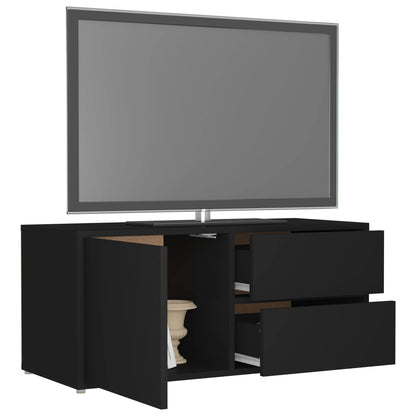 Mobile Porta TV Nero 80x34x36 cm in Legno Multistrato - homemem39