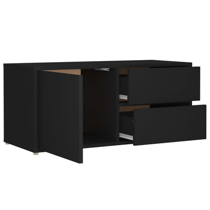 Mobile Porta TV Nero 80x34x36 cm in Legno Multistrato - homemem39