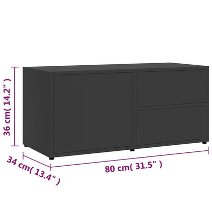 Mobile Porta TV Grigio 80x34x36 cm in Legno Multistrato - homemem39