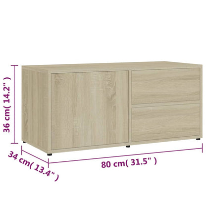 Mobile Porta TV Rovere Sonoma 80x34x36 cm in Truciolato - homemem39