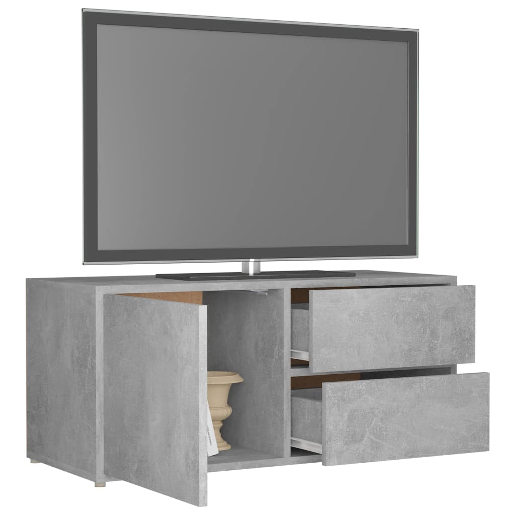 Mobile Porta TV Grigio Cemento 80x34x36 cm in Truciolato - homemem39