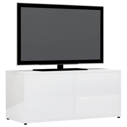 Mobile Porta TV Bianco Lucido 80x34x36 cm in Truciolato - homemem39