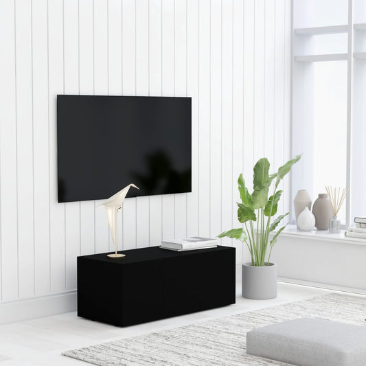 Mobile TV Nero 80x34x30 cm in Truciolato - homemem39