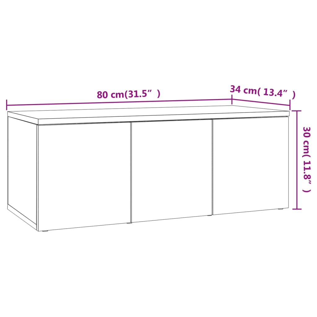 Mobile Porta TV Rovere Sonoma 80x34x30 cm Legno Multistrato - homemem39