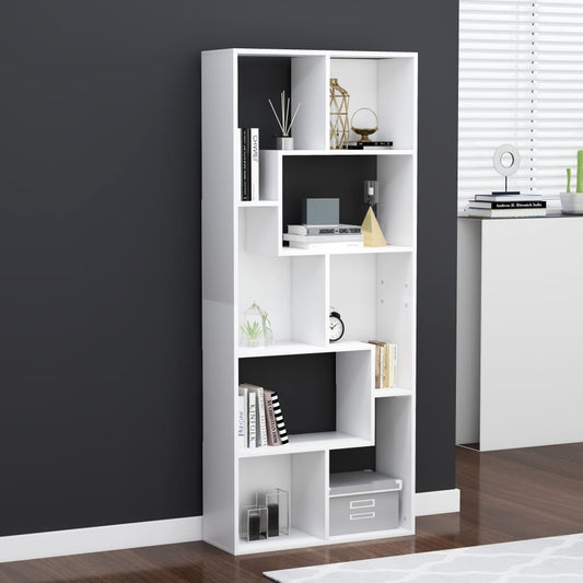 Libreria Bianca 67x24x161 cm in Legno Multistrato - homemem39