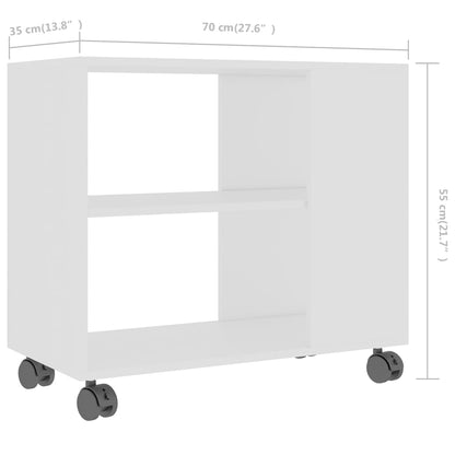 Tavolino da Salotto Bianco 70x35x55 cm in Legno Multistrato - homemem39