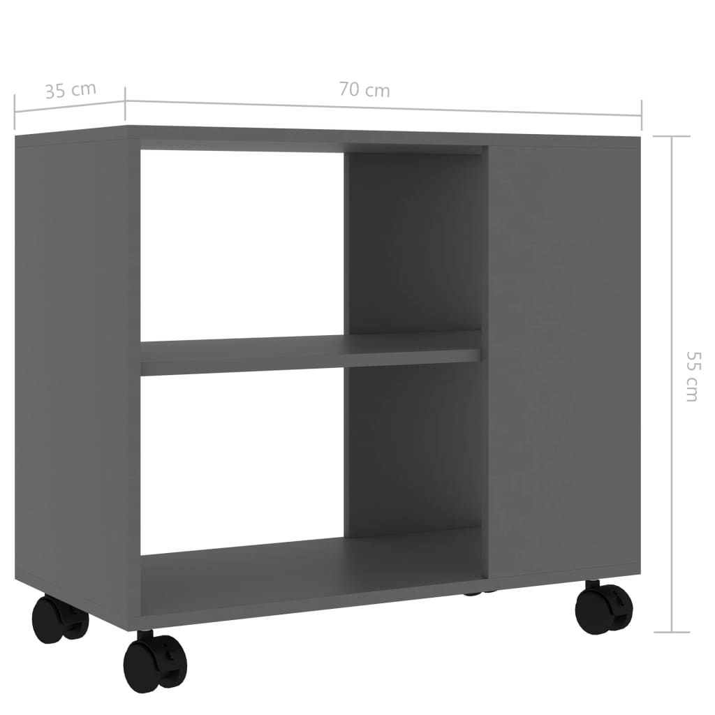 Tavolino da Salotto Grigio 70x35x55 cm in Legno Multistrato - homemem39