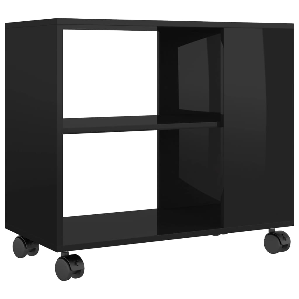 Tavolino da Salotto Nero Lucido 70x35x55cm in Legno Multistrato - homemem39