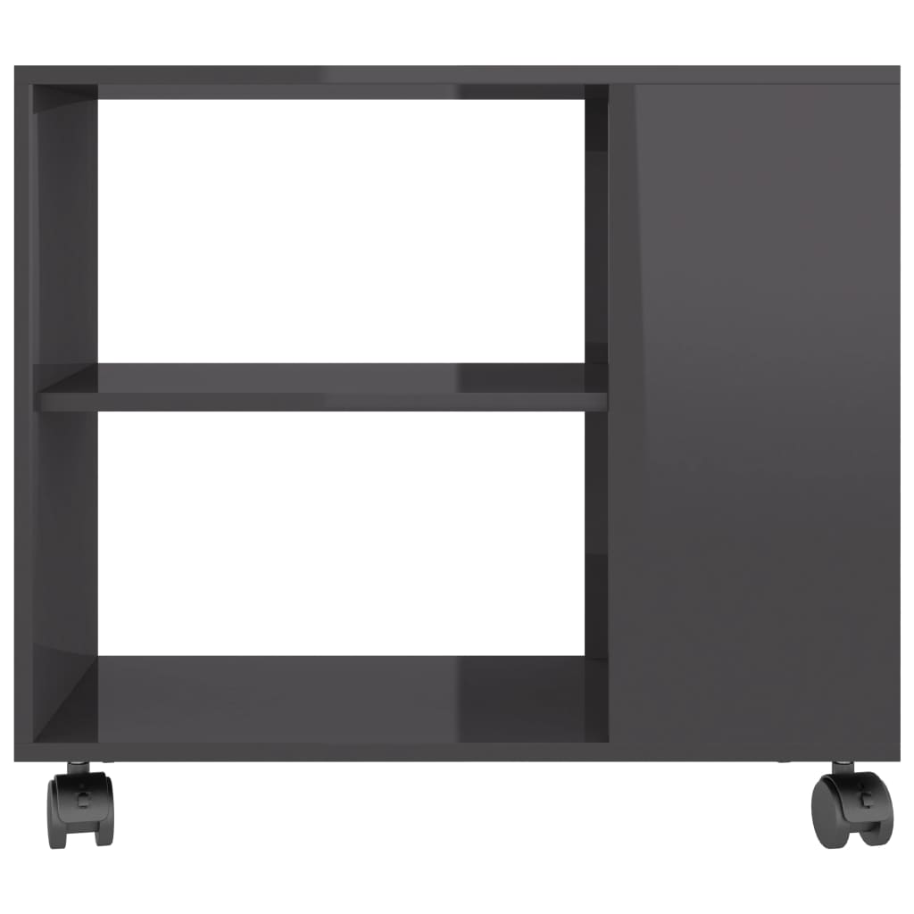 Tavolino da Salotto Grigio Lucido 70x35x55 cm Legno Multistrato - homemem39